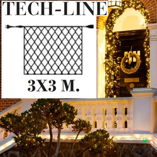 Sirius Tech-Line lysnett | 196 varmhvite lys | 3x3m. | STARTSETT Startsett - lyskjede