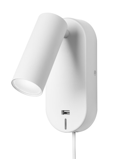 Nielsen Light Ego vegglampe med USB, hvit