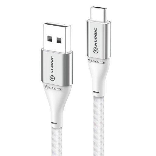 Oplader kabel USB-A til USB-C på 3 meter, sølv