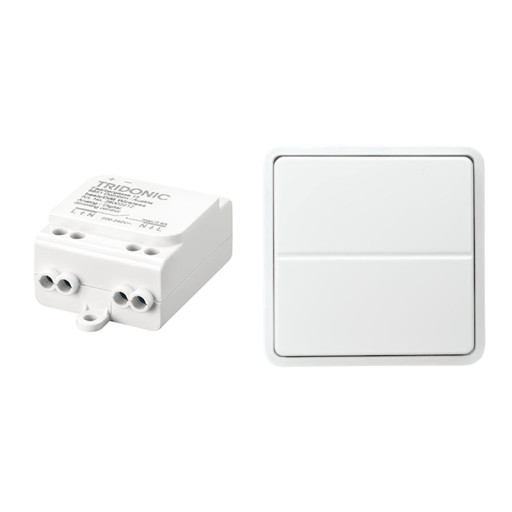 BasicDim Wireless + WS2-215B, Dali-mottaker og en sammenkoblet 2-touch Backuptype - El