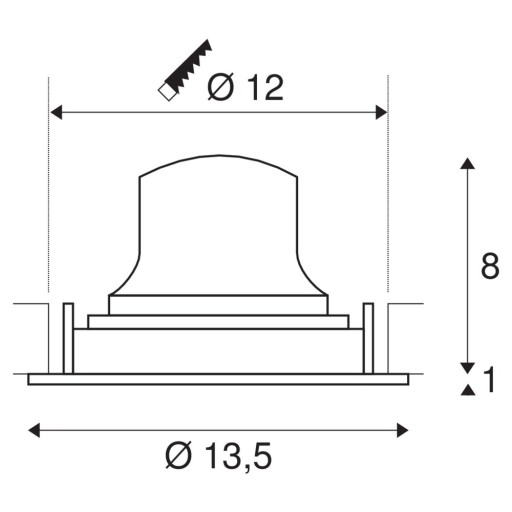 NUMINOS MOVE M, indbygningsspot, 17W, 3000K, 20°, hvid/sort