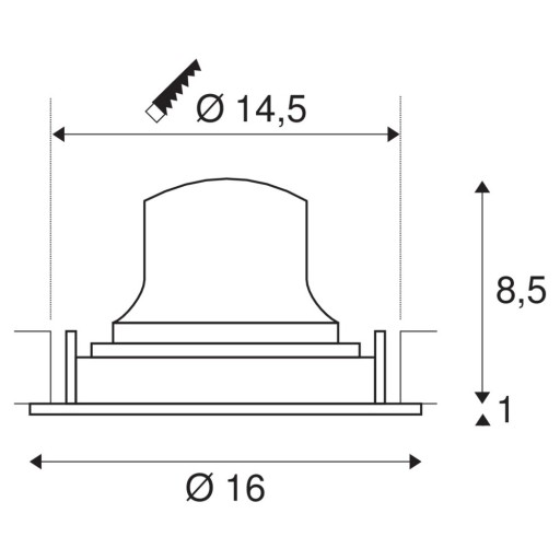 NUMINOS MOVE L, indbygningsspot, 25W, 2700K, 55°, sort/hvid