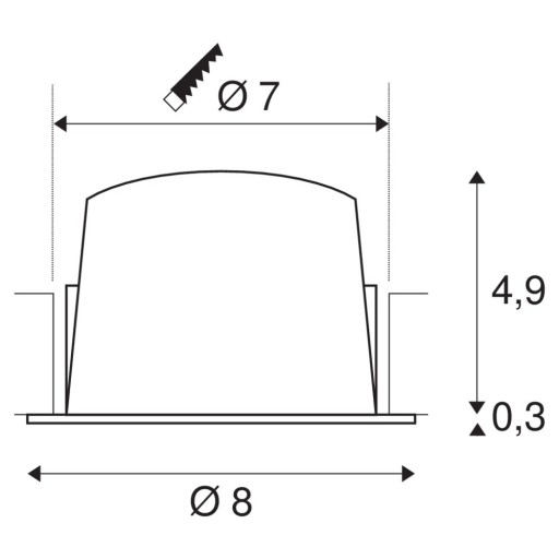 NUMINOS S, indbygningsspot, 8W, 2700K, 55°, hvid/hvid