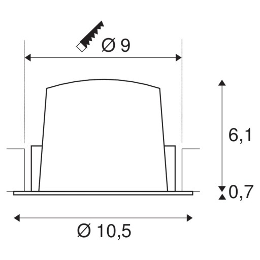 NUMINOS M, indbygningsspot, 17W, 2700K, 40°, sort