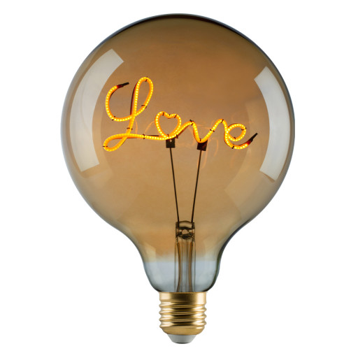 e3light Vintage E27 LED globepære - "Love" ned