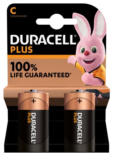 Duracell Plus C Alkaline Batterier - 2 stk.