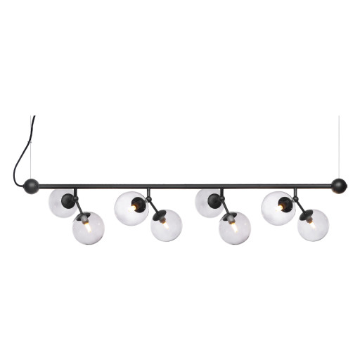 Atom, Pendel lampe, Langbordspendel, 8 x LED by Halo Design (D: 37 cm. x H: 79 cm., Smoke/Sort)