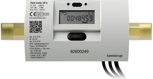 MULTICAL®303, 2,5m3/h,130mm,1, energimåler med trådløs M-Bus Backuptype - VVS