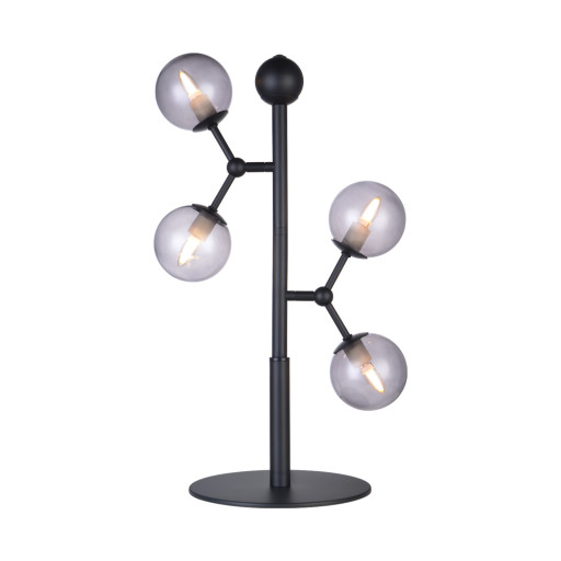 Atom, Bordlampe, 4 x LED, 28W by Halo Design (D: 22 cm. x H: 52 cm., Smoke/Sort)