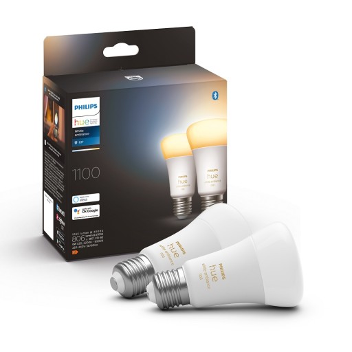 Philips Hue White Ambiance E27 standardlampa, 2-pack, 75W