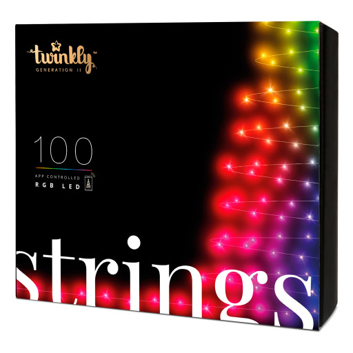 Twinkly Strings Lyslenke - Farget lys- 8 meter - 100 Lys