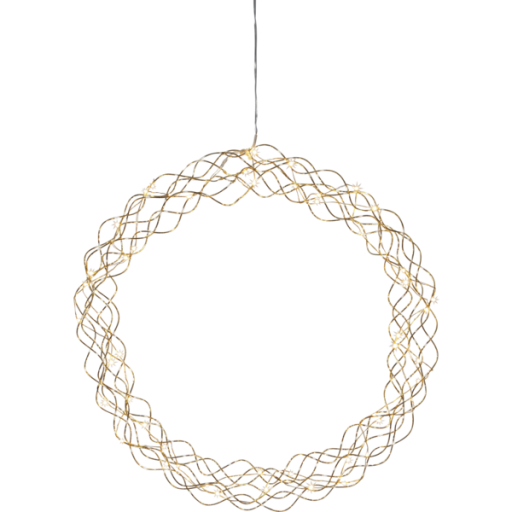 CURLY messing krans Ø45 cm med 50 LED lys 230V