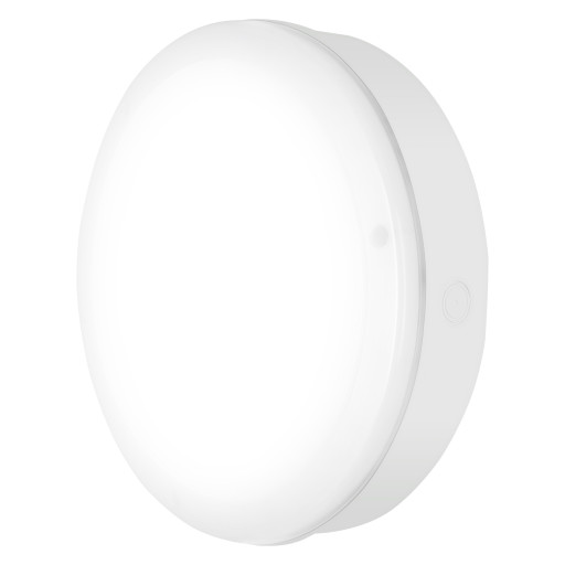 Ledvance Surface Bulkhead vägglampa utomhus med sensor, vit, 3000K, Ø30 cm