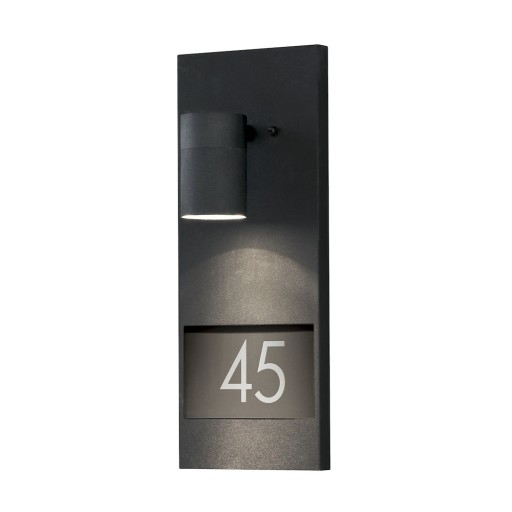 Konstsmide Modena utendørs vegglampe med husnummer, sort Vegglampe