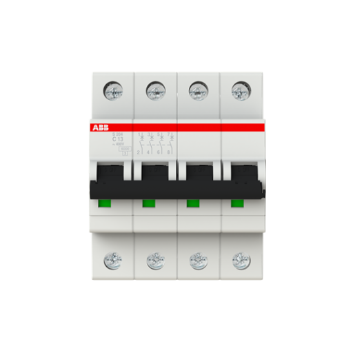 Strømbryter C 13A 4P, 6kA, S204-C13