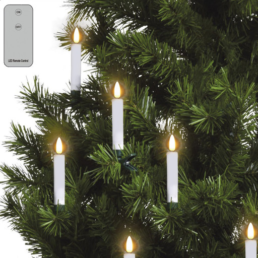 Veli Line trådløst LED juletrelys m/3D flamme - 12 stk