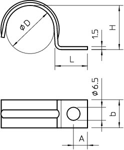 100 stk Kabelklemme 1015 G 25 mm, 1-lap, galvanisert (100) Backuptype - El