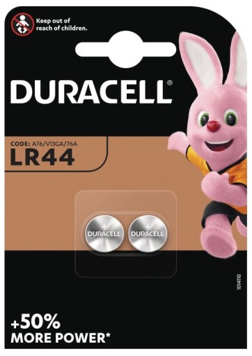 Duracell LR44 alkaline knapcellebatterier - 2 stk.