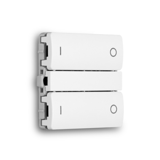 Smartkontakten Zigbee batteritryk til LK Fuga m/tænd & sluk tangenter - hvid