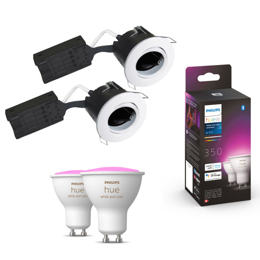 Nordtronic indbygningsspot med Hue White Color Ambiance pære - 2-pak
