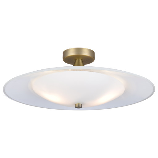 Baroni, Loftslampe, G9 by Halo Design (D: 46 cm. x H: 18 cm., Opal/Antik messing)