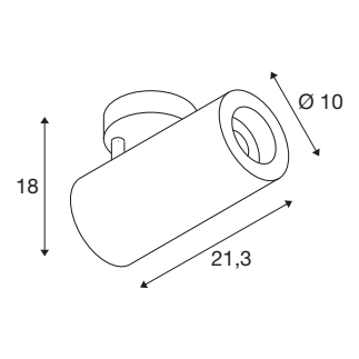 NUMINOS L, påbygningsspot, 2700k, 2400 lm, 36°, sort/sort