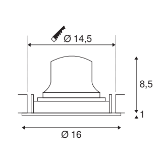 NUMINOS MOVE L, indbygningsspot, 25W, 2700K, 40°, sort/sort