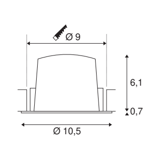 NUMINOS M, indbygningsspot, 17W, 2700K, 40°, sort/krom