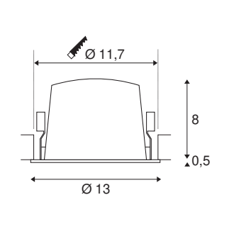 NUMINOS L, indbygningsspot, 25W, 3000K, 55°, sort/hvid