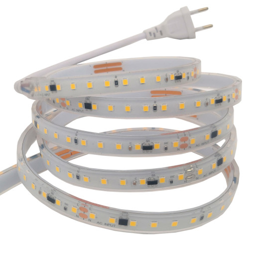 230V LED Strip 10W 3000K 50m, direkte tilkobling til 230V LED bånd