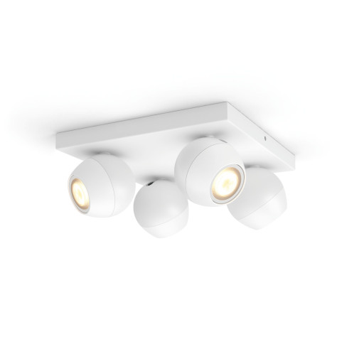 Philips Hue Buckram spotter i tak, 4 spotter, hvit