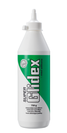 12 stk Super Glidex silikonbasert glidemiddel på flaske, 750 g Backuptype - Beslag