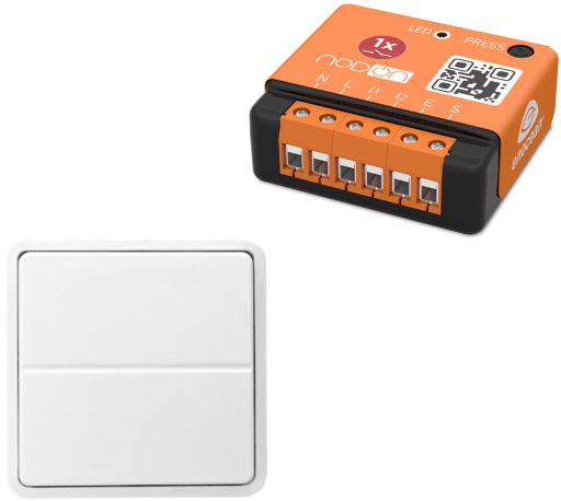 Trådløs pakkeløsning Enocean relé + batteriløst trykk for Fuga, PÅ/AV Backuptype - El