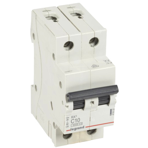 Automatsikring RX3 C 10A 2P, 2M, 6kA