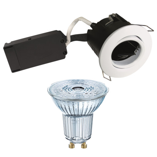 Nordtronic indbygningsspot med Osram GU10 LED pære - mat hvid/3000K