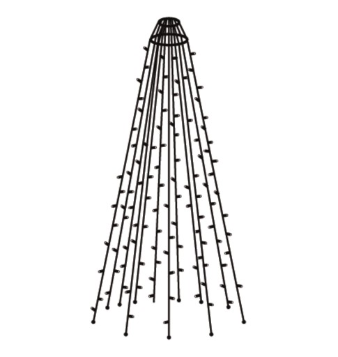 Sirius Tech-Line flaggstangslyslenke | 480 varmhvite lys | 6m.