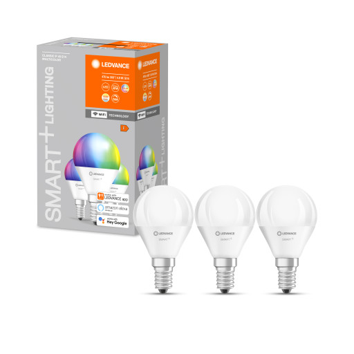 LEDvance Smart+ krone 5W RGBW E14, WiFi - 3-pak