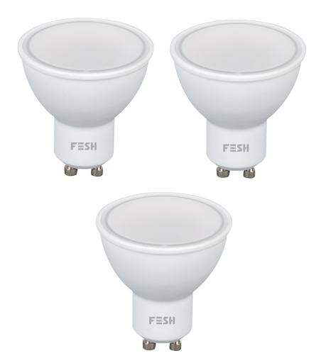 FESH SMART HOME LED Spot, flerfarget GU10 5W, 3-pakning Backuptype - El