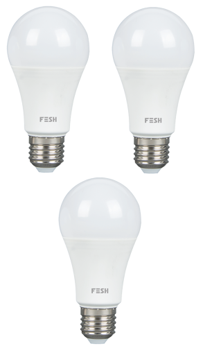 FESH SMART HOME LED Standard, flerfarget E27 9W, 3-pak Backuptype - El