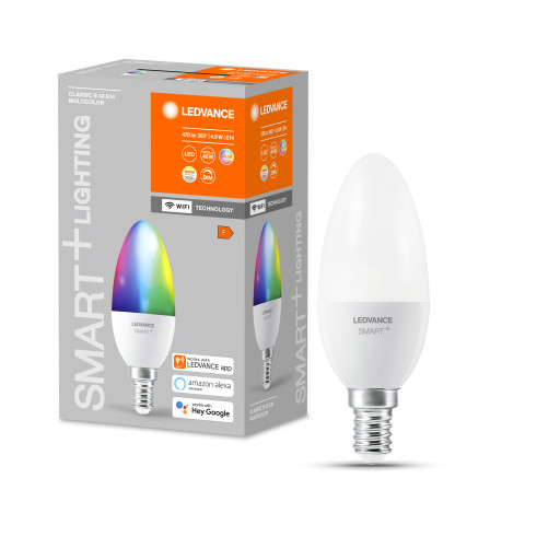 Ledvance Smart+ Wifi E14 kertepære - farveskift + justerbar hvid - 4,9W/1-pak