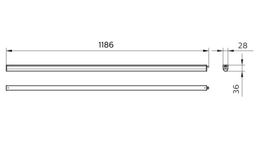 Ledinaire Basic armatur BN021C, 1900 lumen, 830, L1200 mm