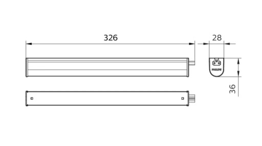 Ledinaire Grunnarmatur BN021C 500lm/830 300mm Lysarmatur