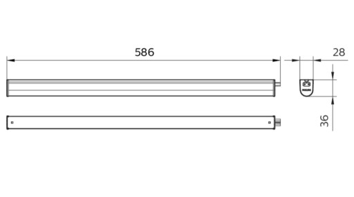 Ledinaire Basic armatur BN021C, 1000 lumen, 830, L600 mm Lysarmatur