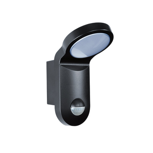 AOL vegglampe 10W 850 med Sensor 140°, IP55, sort Vegglampe