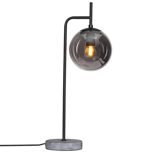 Boyle Bordlampe E27Ø18cm, røkt glass/sort Bordlampe