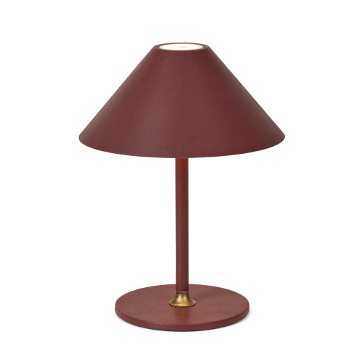 Halo Design Hygge genopladelig bordlampe, H25 cm, mørkerød