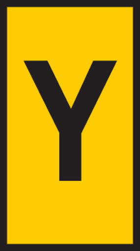 5 stk Ledningsmærke (Y) gul WIC1 til 0,5-1,5 mm² ledning (200 stk)