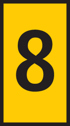 5 stk Ledningsmærke (8) gul WIC1 til 0,5-1,5 mm² ledning (200 stk)