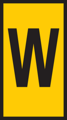 5 stk Ledningsmærke (W) gul WIC3 til 4,0-6,0 mm² ledning (100 stk)