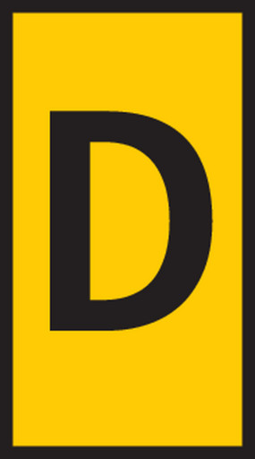 5 stk Ledningsmærke (D) gul WIC1 til 0,5-1,5 mm² ledning (200 stk)